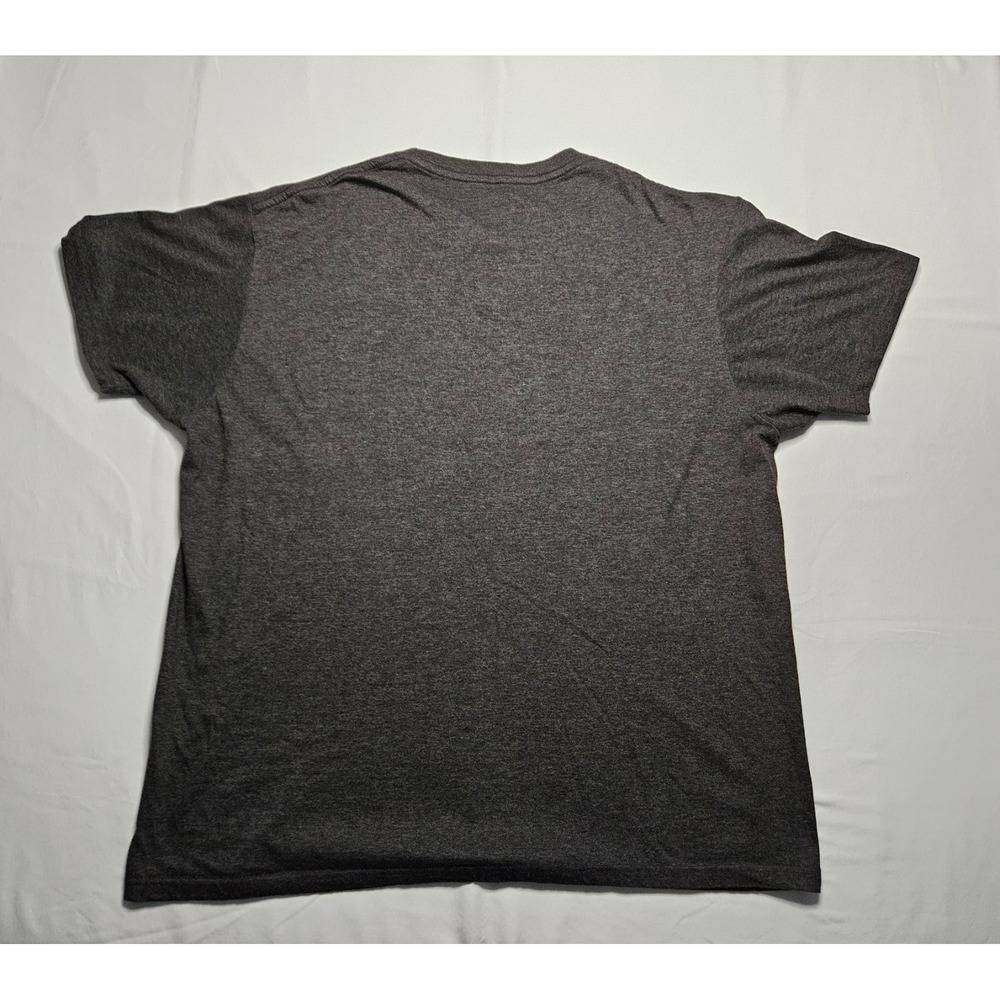 AC/DC Lightning Bolt Logo Men's T-Shirt XL Gray Heathered Fabric Texture - Picture 2 of 3